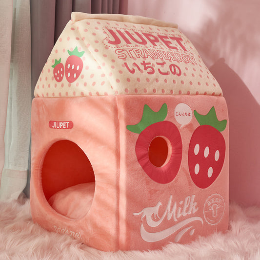 Strawberry Box Warm Cat Bed